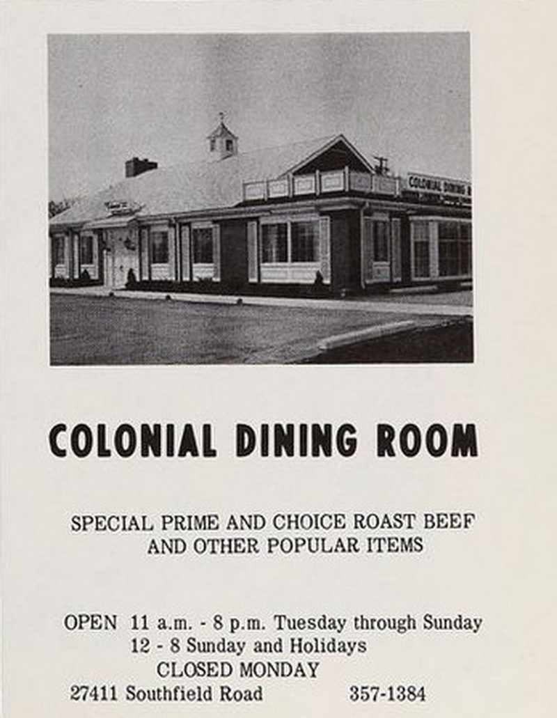 Colonial Dining Room - Southfield High School - Blue And Gray Yearbook  Class Of 1967